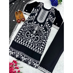 New Designer Party Wear Top and Plazzo Set with Fancy Dupatta and Embroidery