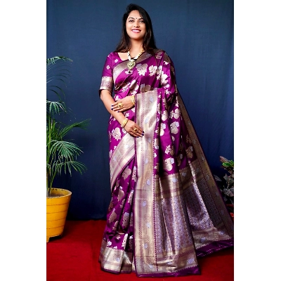 YNF Pure Silk Kanchipuram Saree with Gold Jari Embellishments
