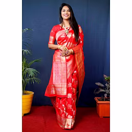 Pure Silk Kanchipuram Saree with Gold Jari Embellishments