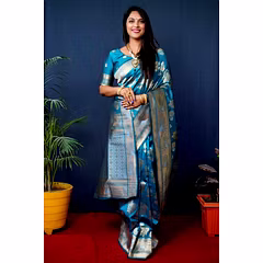 Pure Silk Kanchipuram Saree with Gold Jari Embellishments