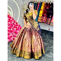 Banarasi Zari Silk Choli Lehenga Set with Zari Work