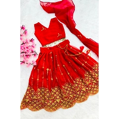 Shining Tissue Lehenga Choli for Kids: Soft & Quality