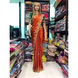 Wedding-Ready Silk Saree with Heavy Embroidery Work