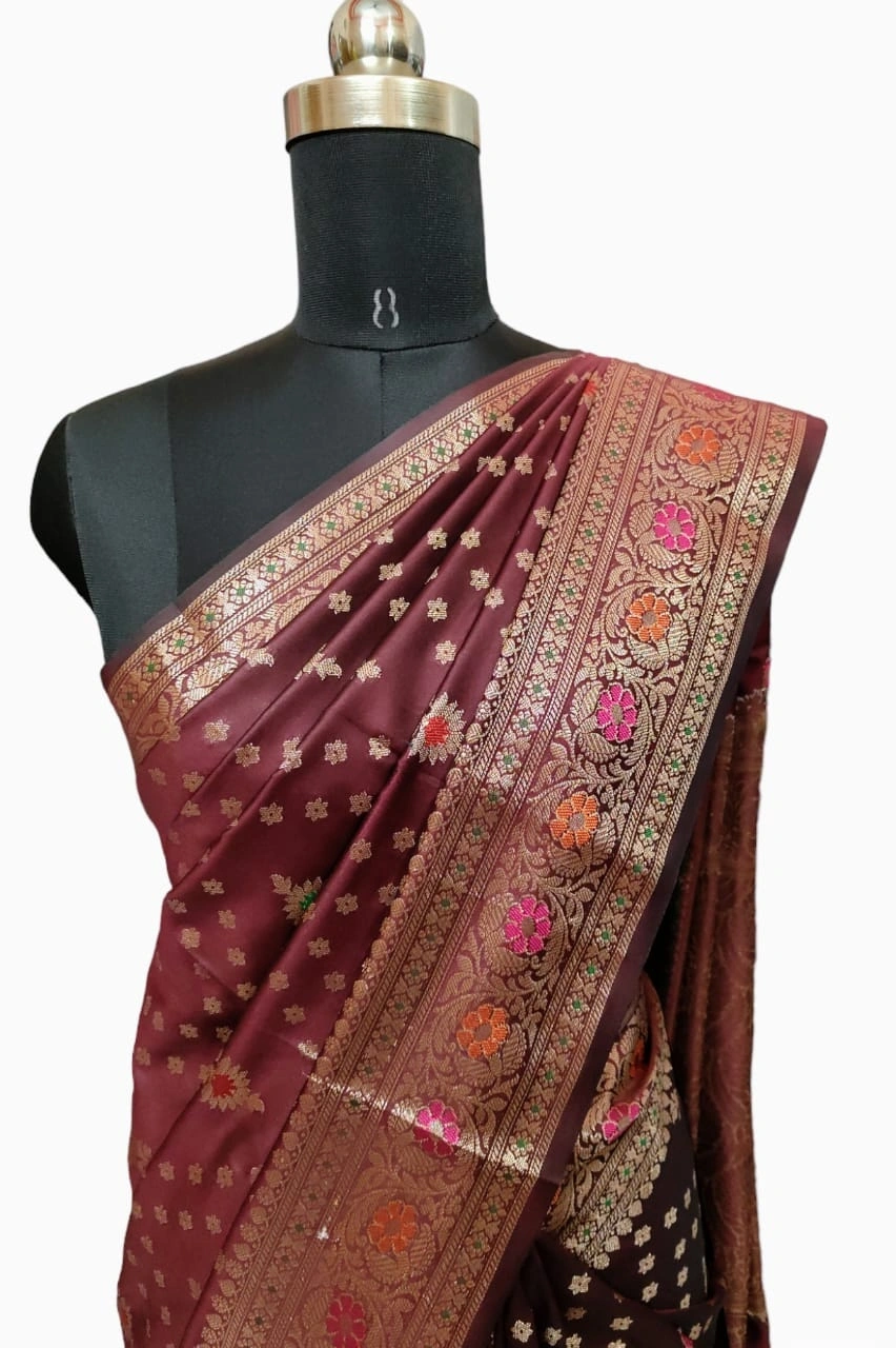 Mroon Varanasi Silk Saree-1