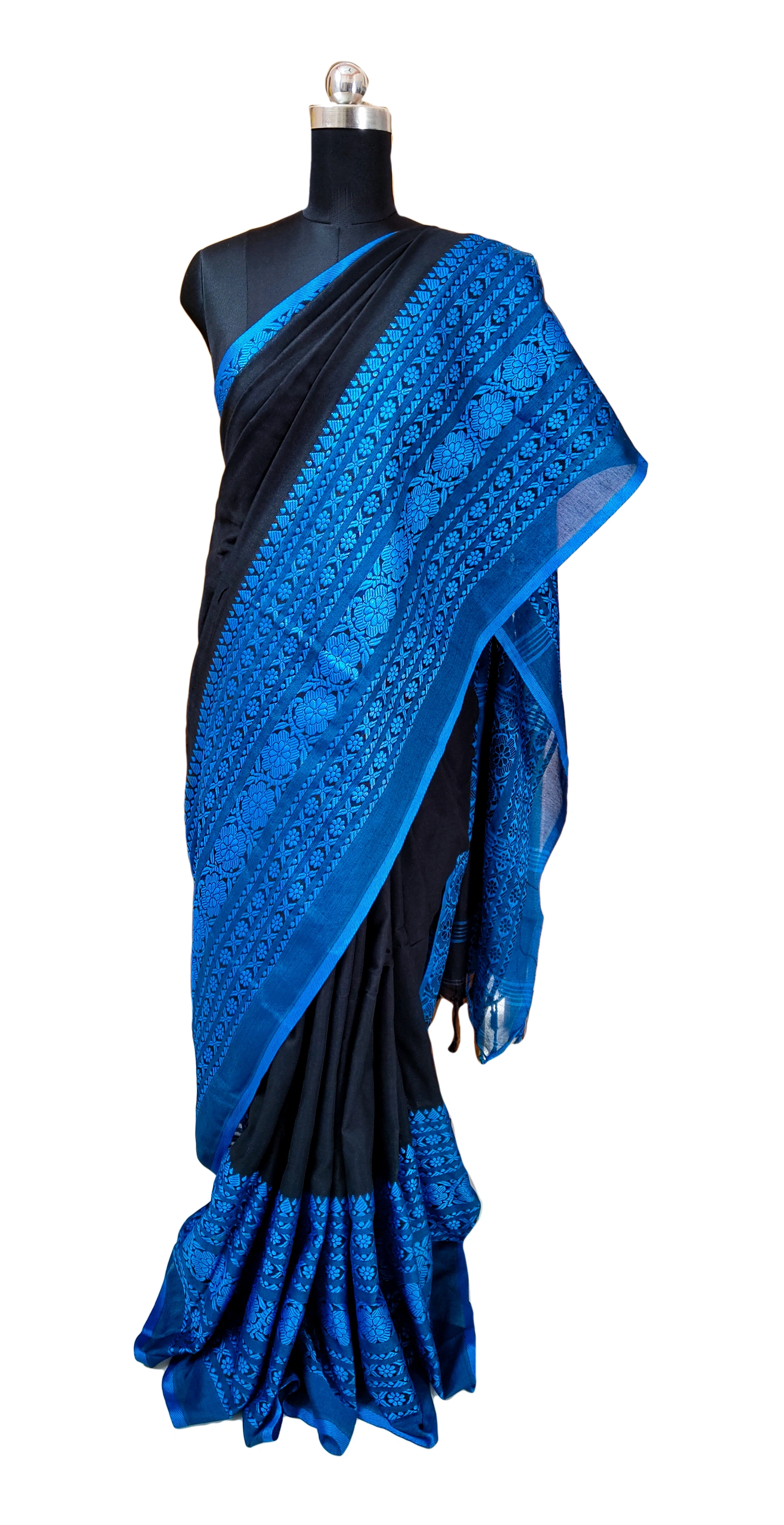 Black Begampuri Saree-Raw1014