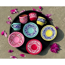 Tea Cup Set Under 4 Cups and 4 Plates