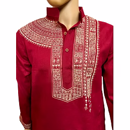 Exclusive Hand- Painted Khadi Cotton Kurta for Men