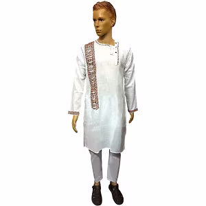 Authentic Madhubani Warli Fusion Designed Hand Painted Kurta for Men