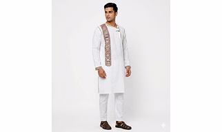 Authentic Madhubani Warli Fusion Designed Hand Painted Kurta for Men