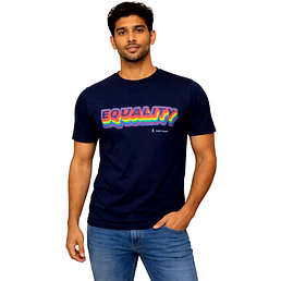 RAW CRAFT Navy Blue Rainbow Equality T-Shirt