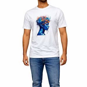 RAW CRAFT Abstract Drip Design Cotton Graphic Tee