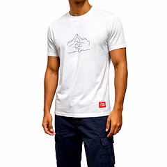 RAW CRAFT White Graphic T-Shirt | Naruto Hand Sign Front Design | Naruto Characters Back Design