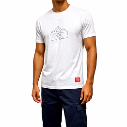 raw craft white graphic t-shirt | naruto hand sign front design | naruto characters back design
