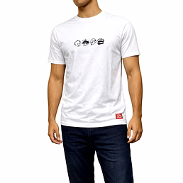 White Graphic T-Shirt | JJK Hand Sign Front Design | JJK Characters Back Design