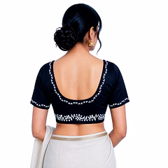 RAW CRAFT's Authentic Hand-Painted Jamdani Designed Readymade Blouse For Women