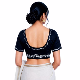 RAW CRAFT's Authentic Hand-Painted Jamdani Designed Readymade Blouse For Women