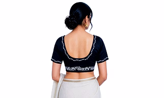 RAW CRAFT's Authentic Hand-Painted Jamdani Designed Readymade Blouse For Women