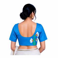 RAW CRAFT's Authentic Hand-Painted Floral Designed Readymade Blouse For Women