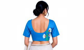 RAW CRAFT's Authentic Hand-Painted Floral Designed Readymade Blouse For Women