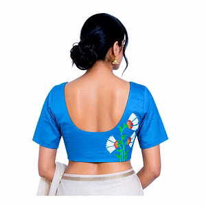 RAW CRAFT's Authentic Hand-Painted Floral Designed Readymade Blouse For Women