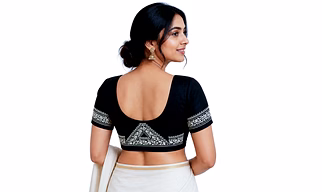RAW CRAFT's Hand-Painted Jamdani Designed Readymade Blouse For Women