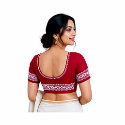 RAW CRAFT's Ethnic Hand-Painted Jamdani Designed Readymade Blouse For Women