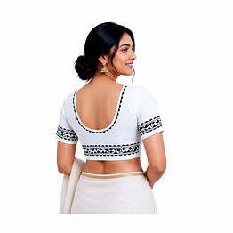 raw craft's hand-painted jamdani designed readymade blouse for women
