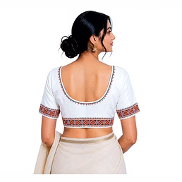 RAW CRAFT's Authentic Hand-Painted Floral Designed Readymade Blouse For Women