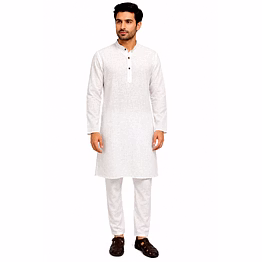 raw craft's pure cotton solid kurta for men
