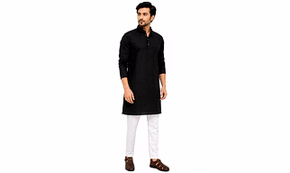 RAW CRAFT's Authentic Pure Cotton Solid Kurta for Men