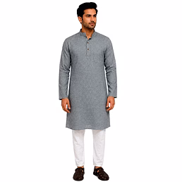 RAW CRAFT's Pure Cotton Solid Kurta for Men