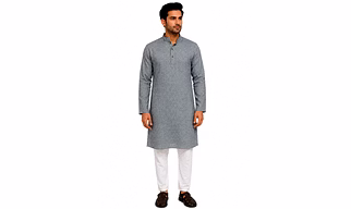 RAW CRAFT's Pure Cotton Solid Kurta for Men