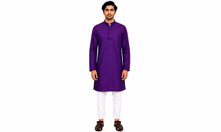 RAW CRAFT's Pure Cotton Solid Kurta for Men