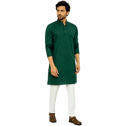 RAW CRAFT's Pure Cotton Solid Kurta for Men