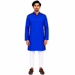 RAW CRAFT's Pure Cotton Solid Kurta for Men