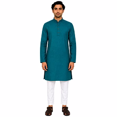 RAW CRAFT's Pure Cotton Solid Kurta for Men