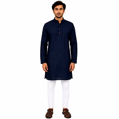 RAW CRAFT's Pure Cotton Solid Kurta for Men
