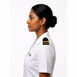 Nursing Badge for West Bengal Government Medical College and Hospital Nurses | Black Badge with Double Strips