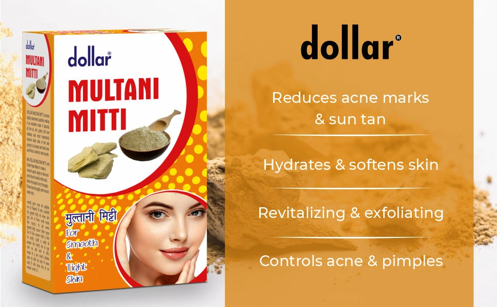 DOLLAR 100% NATURAL Multani Mitti 200gm-3