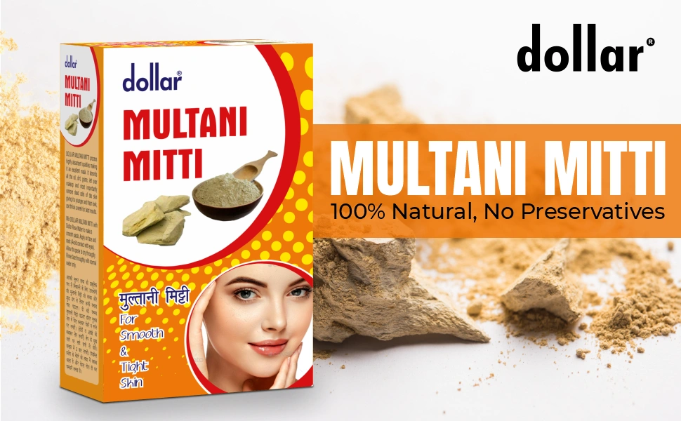 DOLLAR 100% NATURAL Multani Mitti 200gm-4