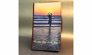 She Was Born To Be Free Brown Vegan Leather Travel Wallet