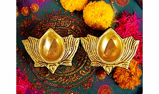 Lotus Brass Diya