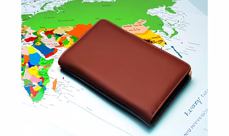 Brown Vegan Leather Travel Wallet