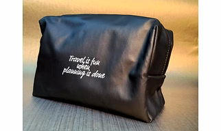 Black Vegan Leather Travel Pouch