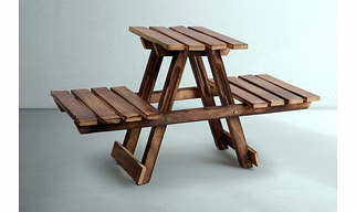 Wooden Handmade Flower Pot Stand with 3 Decks