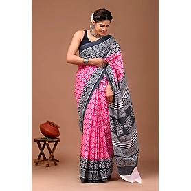 Bagru Print Cotton Saree