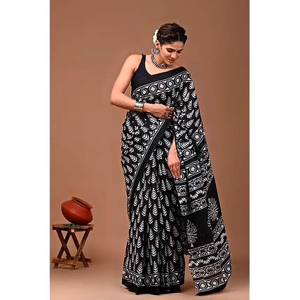 Bagru Print Cotton Saree-1