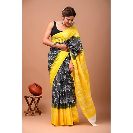 Bagru Print Cotton Saree-3