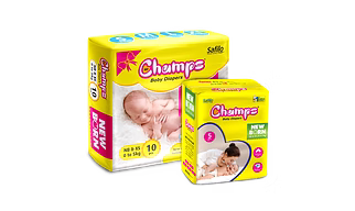 CHAMPS NEW BORN TAP DIAPERS (NB5)  5  pcs