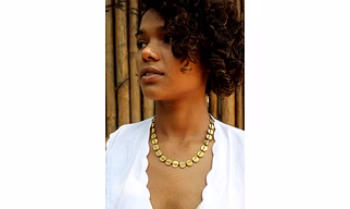Handcrafted Small Spiral  Charm Pendent Brass Necklace Choker